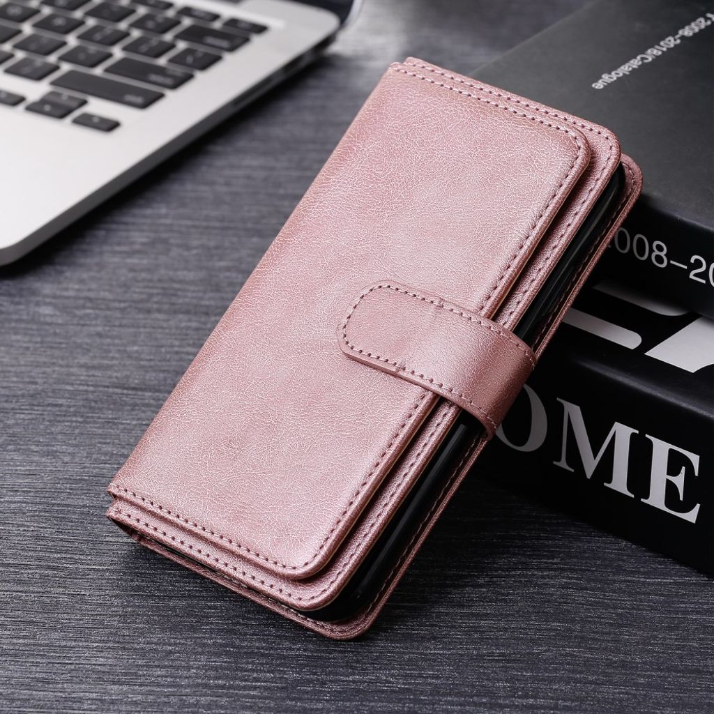 Samsung Galaxy S26 Plus Pungetui med 10 Kortholder Stativ - Rose Guld