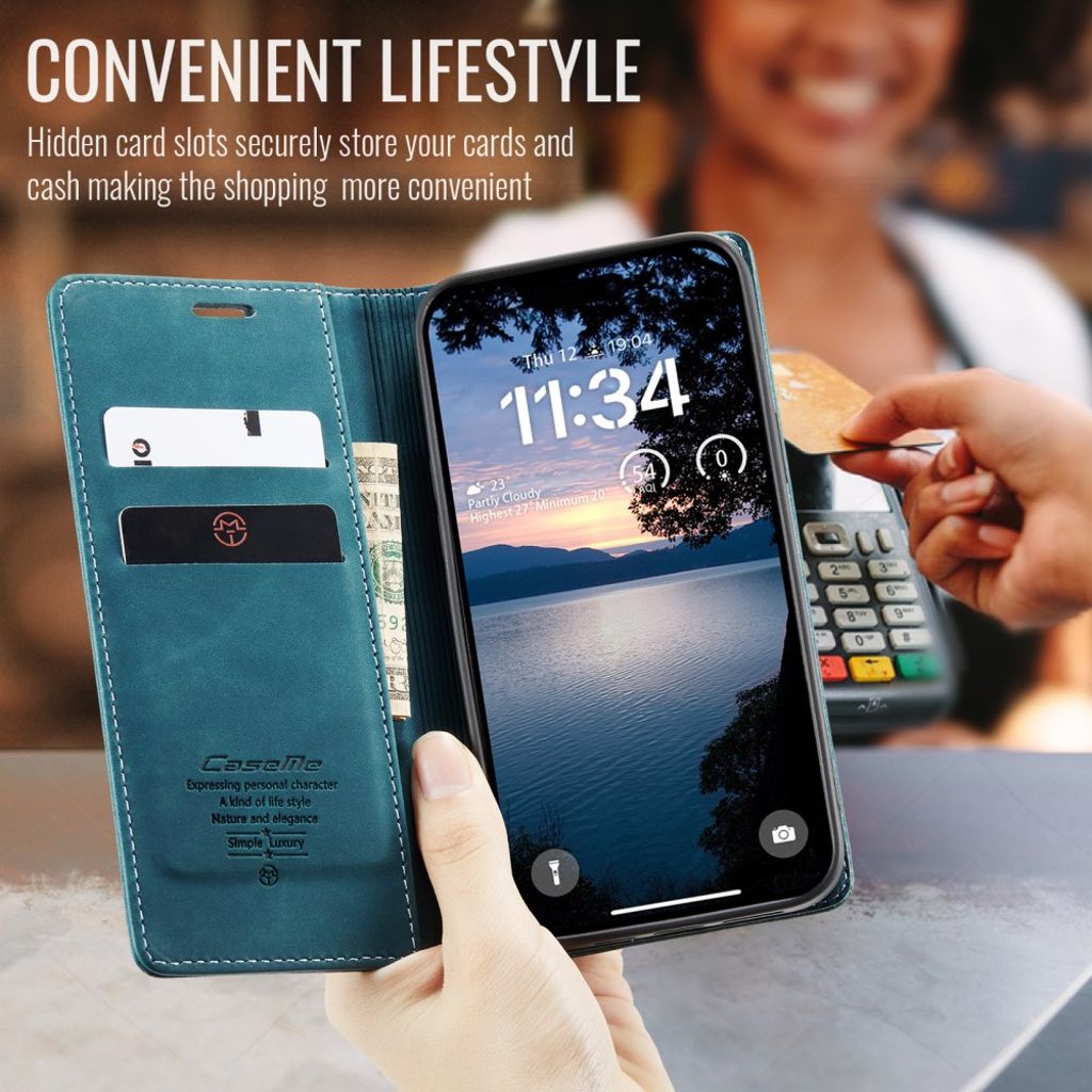 CASEME iPhone Air Pungetui med Kortplads - Blå