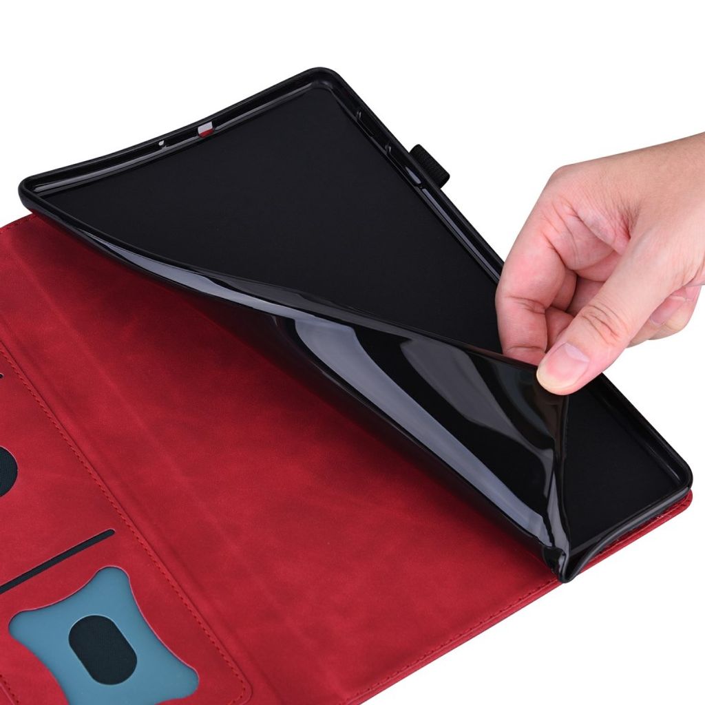 Samsung Galaxy Tab S12 Plus Folio flip cover med kortlommer - Rød