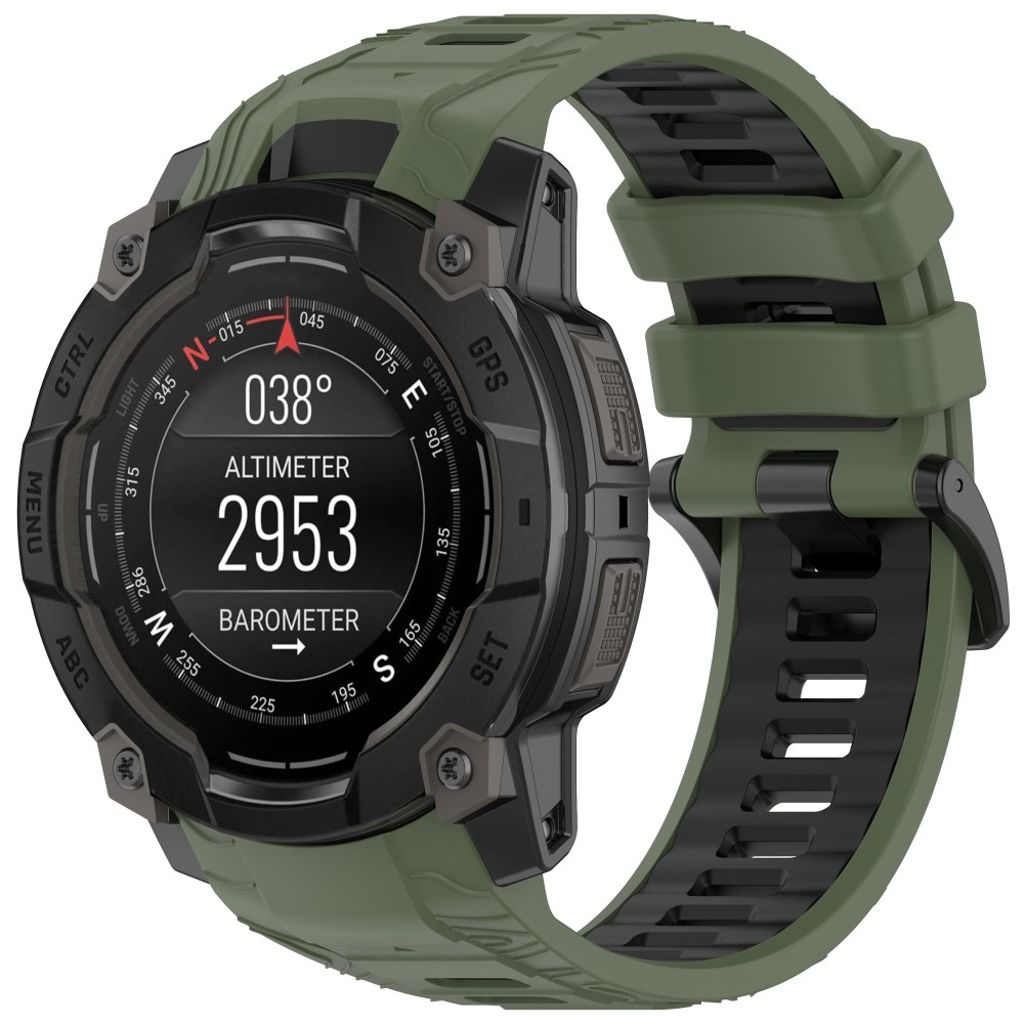 Garmin Instinct 3 45mm Watch Strap in Silicone - Green, Black