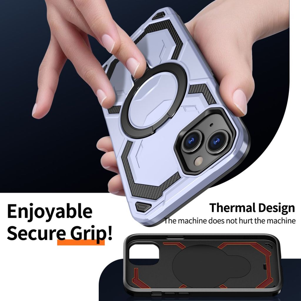 iPhone 13 Case Magnetic Ring Kickstand - Light Blue