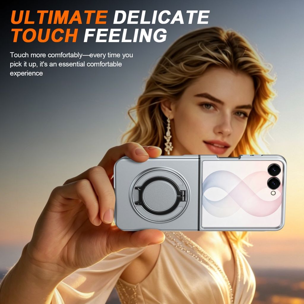 Samsung Galaxy Z Flip8 MagSafe kuori rengasjalustalla - Harmaa