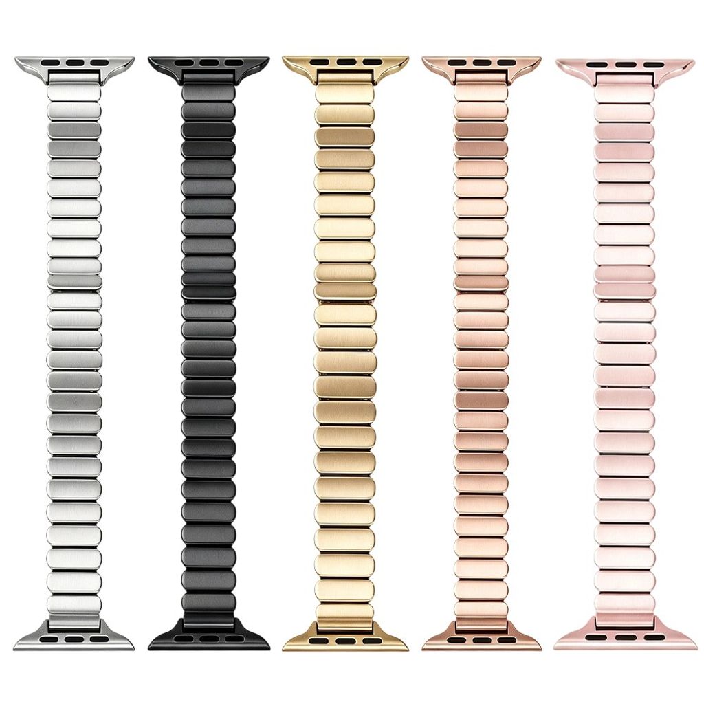 Apple Watch 49/46/44/42mm Ruostumattomasta teräksestä valmistettu perhossolki kellonranneke - Hopea