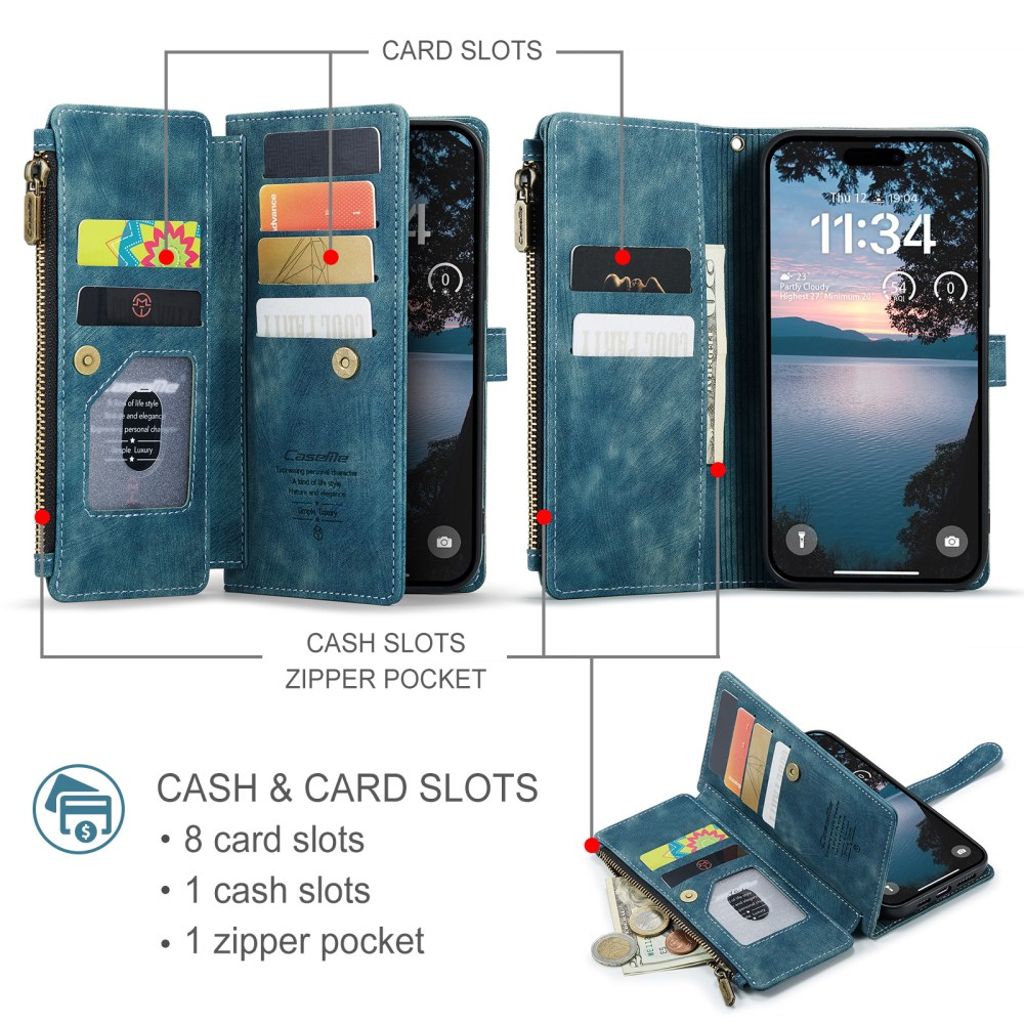 CASEME iPhone 17 Pro Kotelo Jalusta - Sininen