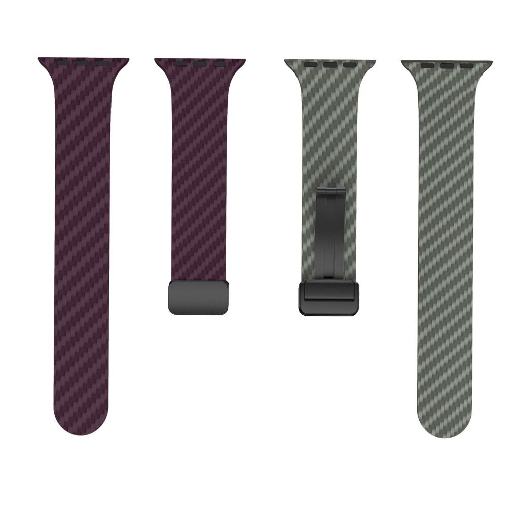 Apple Watch 42 / 41/ 40 / 38mm Klockarmband kolfibertextur - Lila