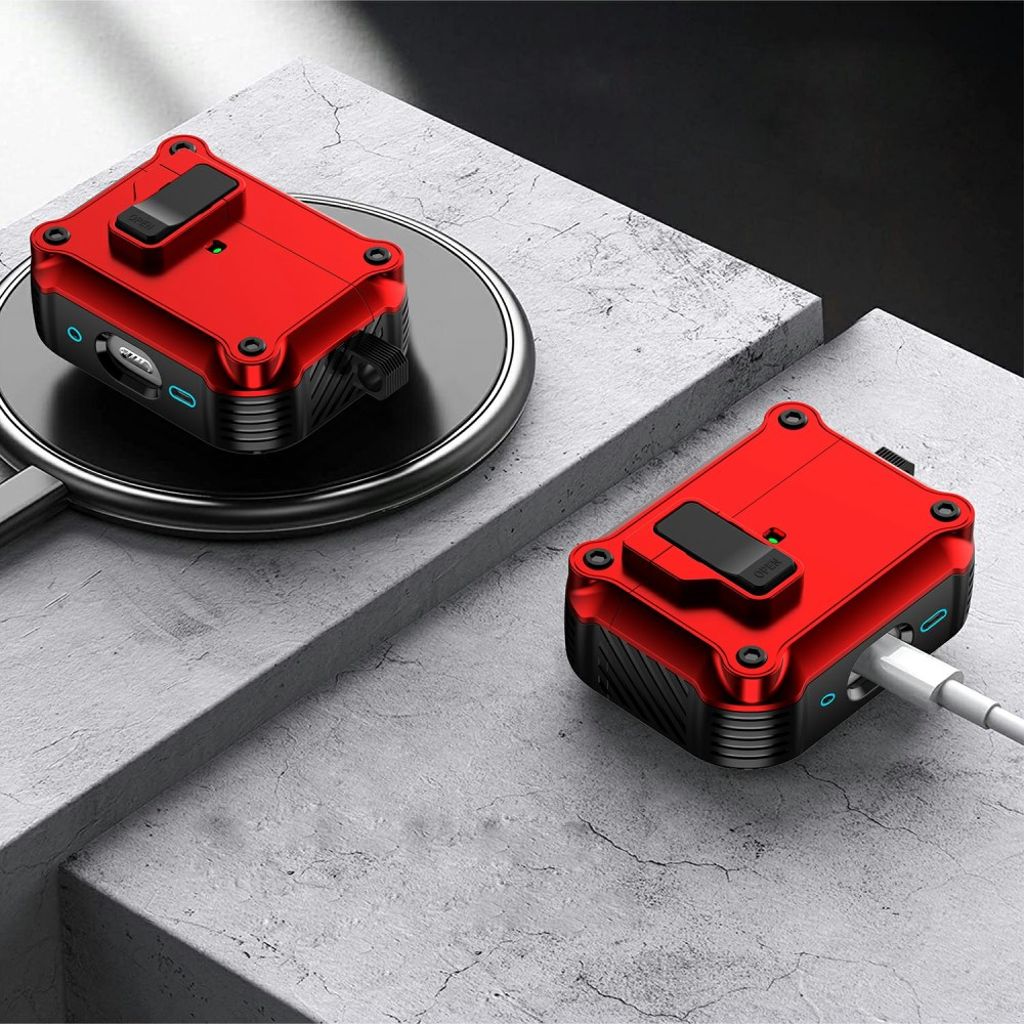 Apple AirPods Pro 3 Cover med Karabinhage - Rød