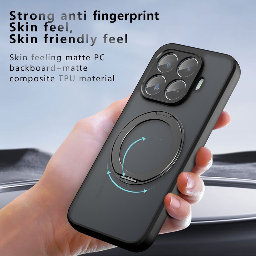 Xiaomi 17T Pro MagSafe-deksel med ringstativ - Transparent/Svart