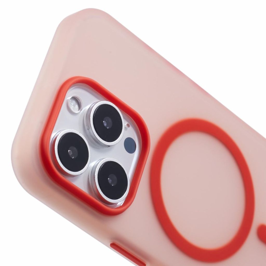 iPhone 13 Pro Max Kuori MagSafe-yhteensopiva TPU Läpikuultava – Punainen