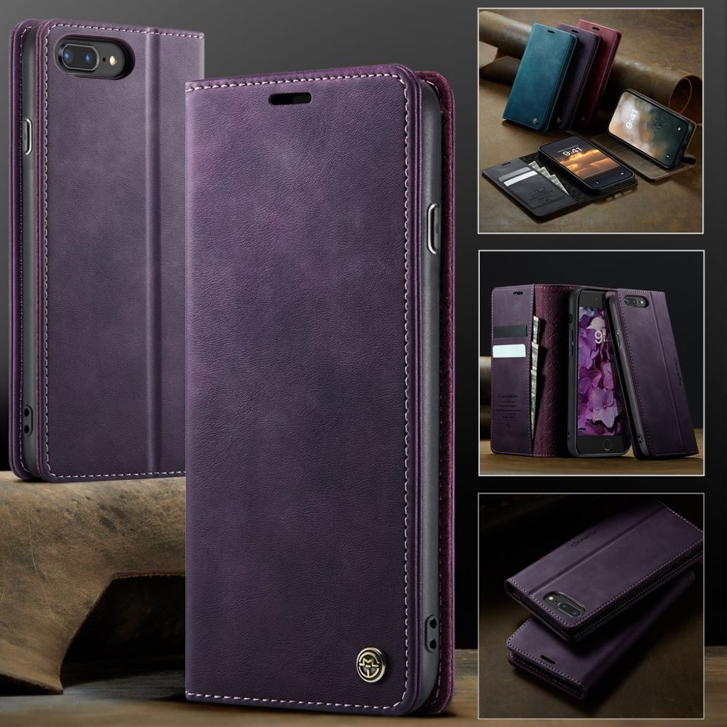 CASEME iPhone 6 Plus / 7 Plus / 8 Plus Kotelo Jalusta - Violetti