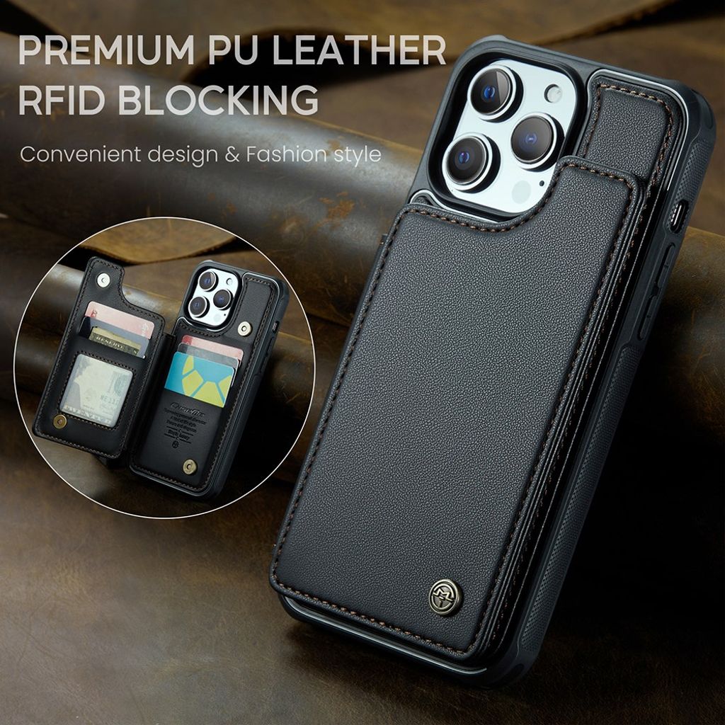 CASEME iPhone 12 Pro Max Cover med Pung - Sort