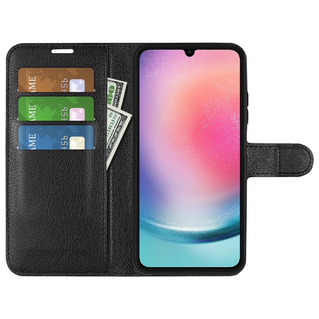 Samsung Galaxy A16 5G/A16 4G Lompakkokotelo Jalustalla - Musta