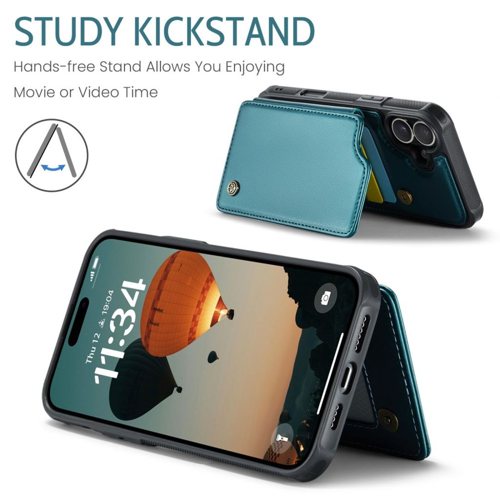 CASEME iPhone 16 Case with 5 Card slots - Green