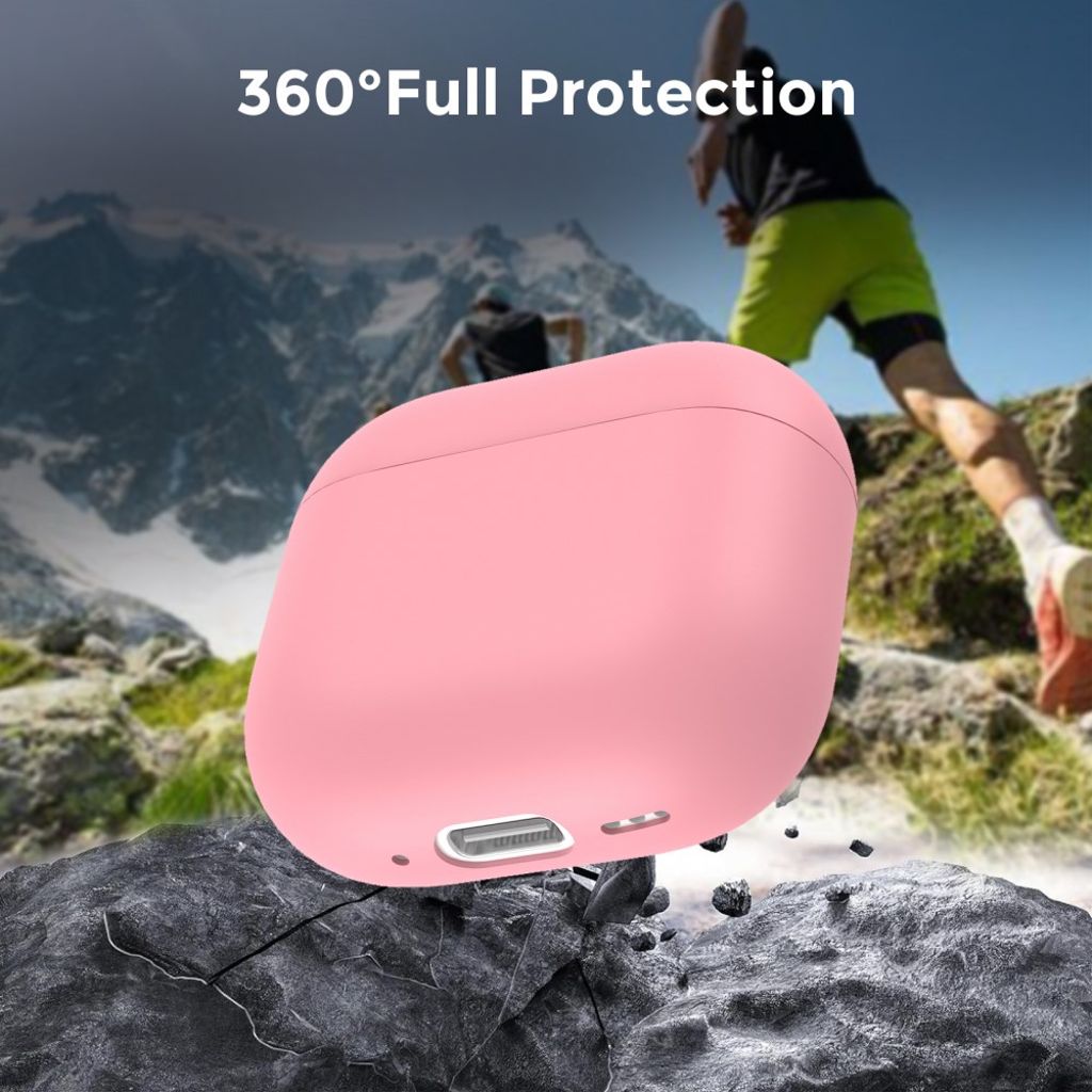 AHASTYLE Apple AirPods 4 Silikonskal Stötsäker - Rosa