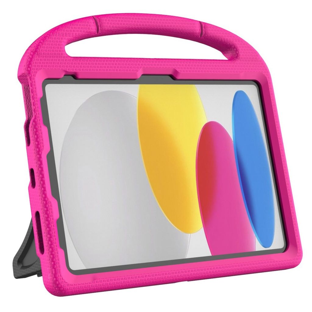 iPad A16 11" 2025/10.9" 2024 EVA-cover med standfunktion og bærehåndtag - Lyserød