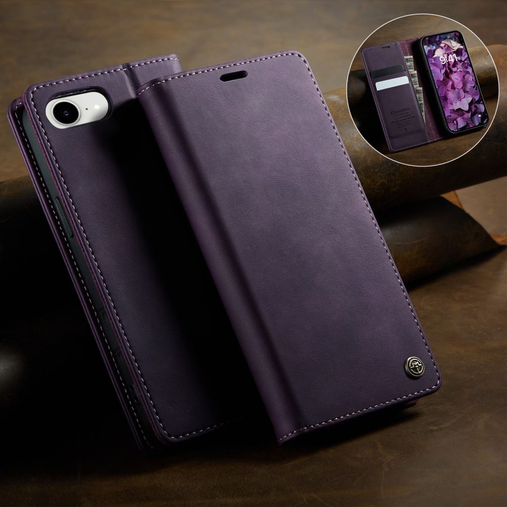 CASEME iPhone 16e Plånboksfodral RFID-blockerande med Stativ – Lila