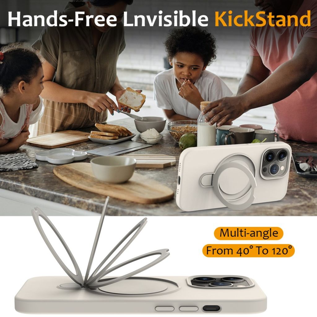 iPhone 13 Pro Kickstand Case MagSafe Compatible - Beige