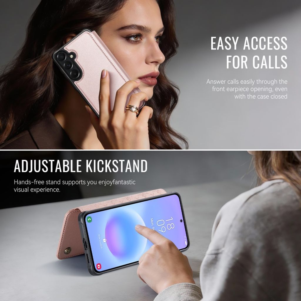CASEME 053 Samsung Galaxy A17/A16/A26 Lompakkokotelo MagSafe RFID-estävä - Vaaleanpunainen