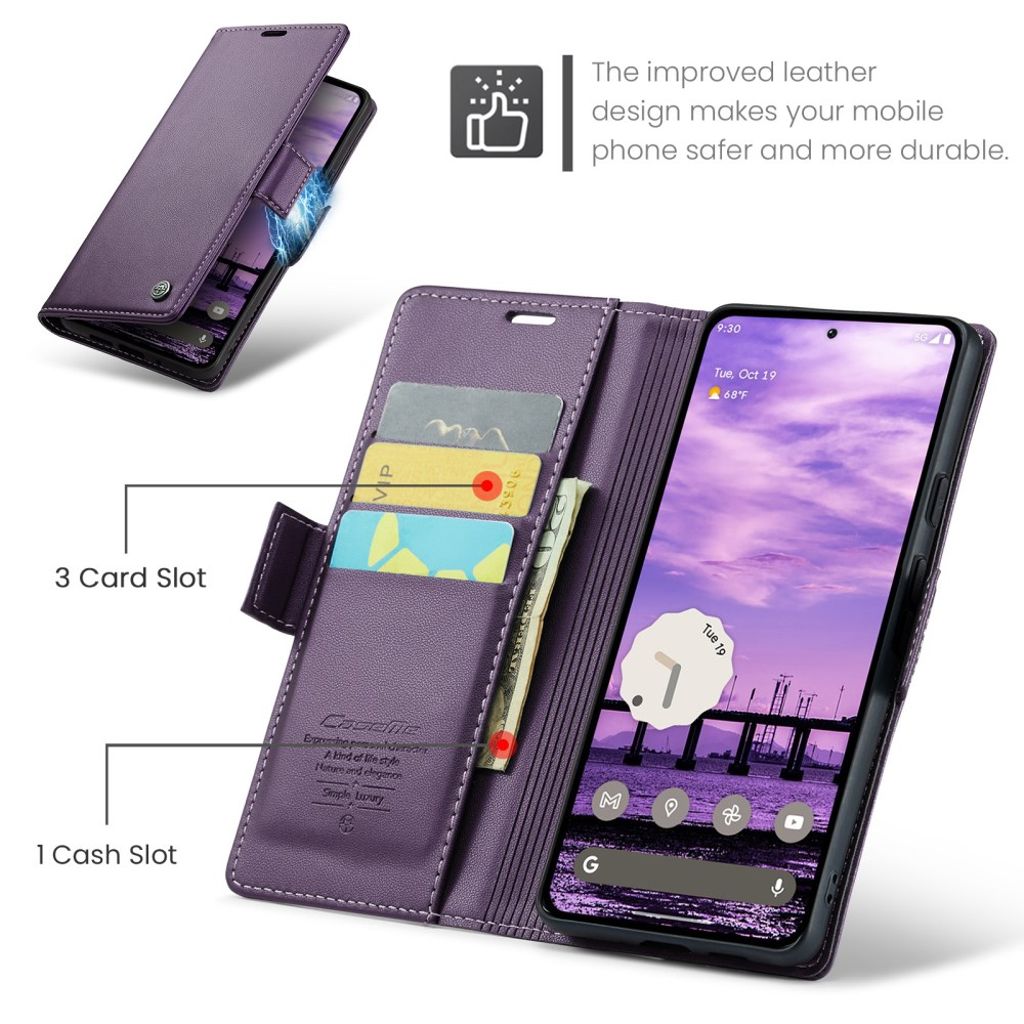 CASEME Google Pixel 10 Pro / 10 / 9 Pro / 9 Kotelo Korttipaikka - Violetti
