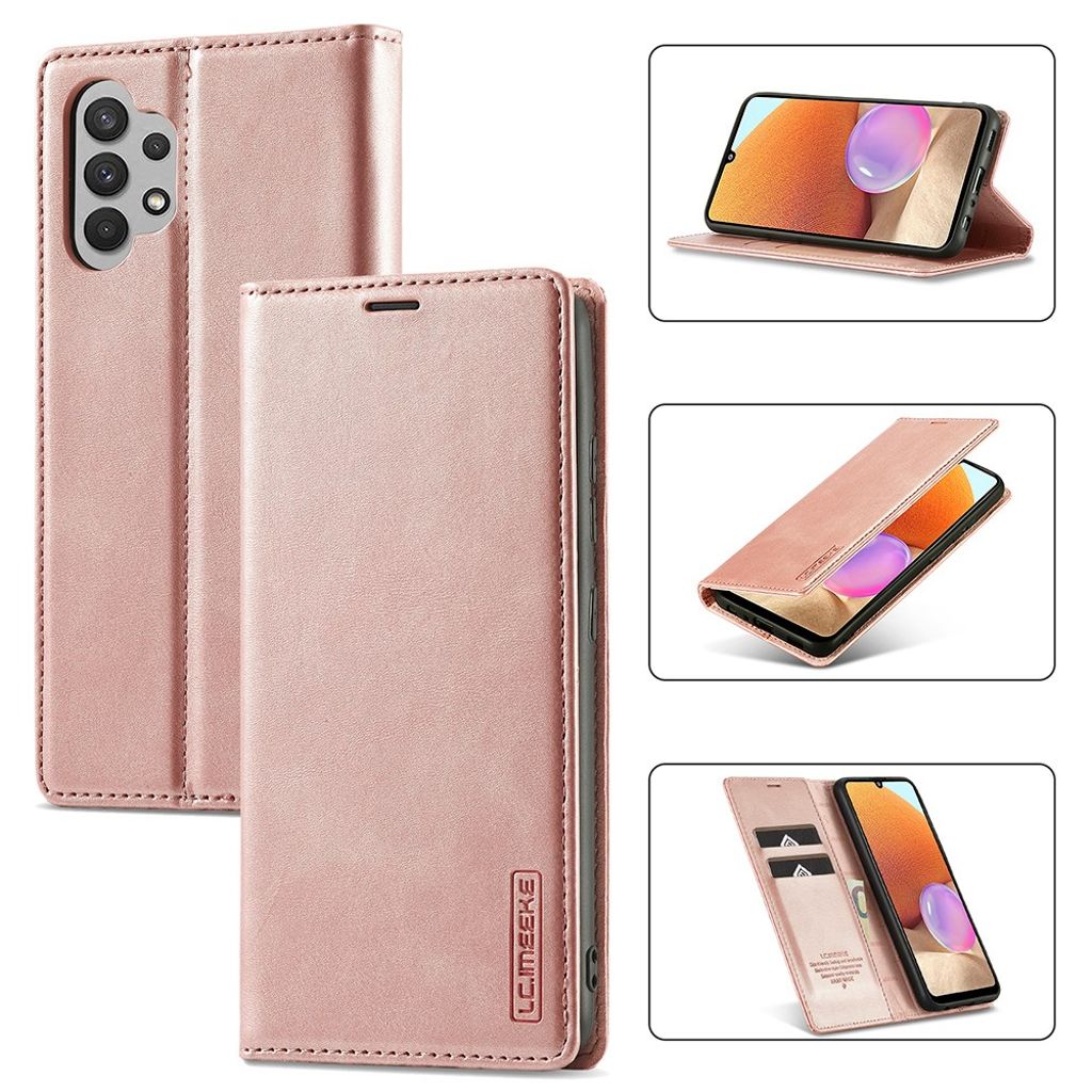 LC.IMEEKE Samsung Galaxy A32 4G Lompakkokotelo - Ruusu kultaa