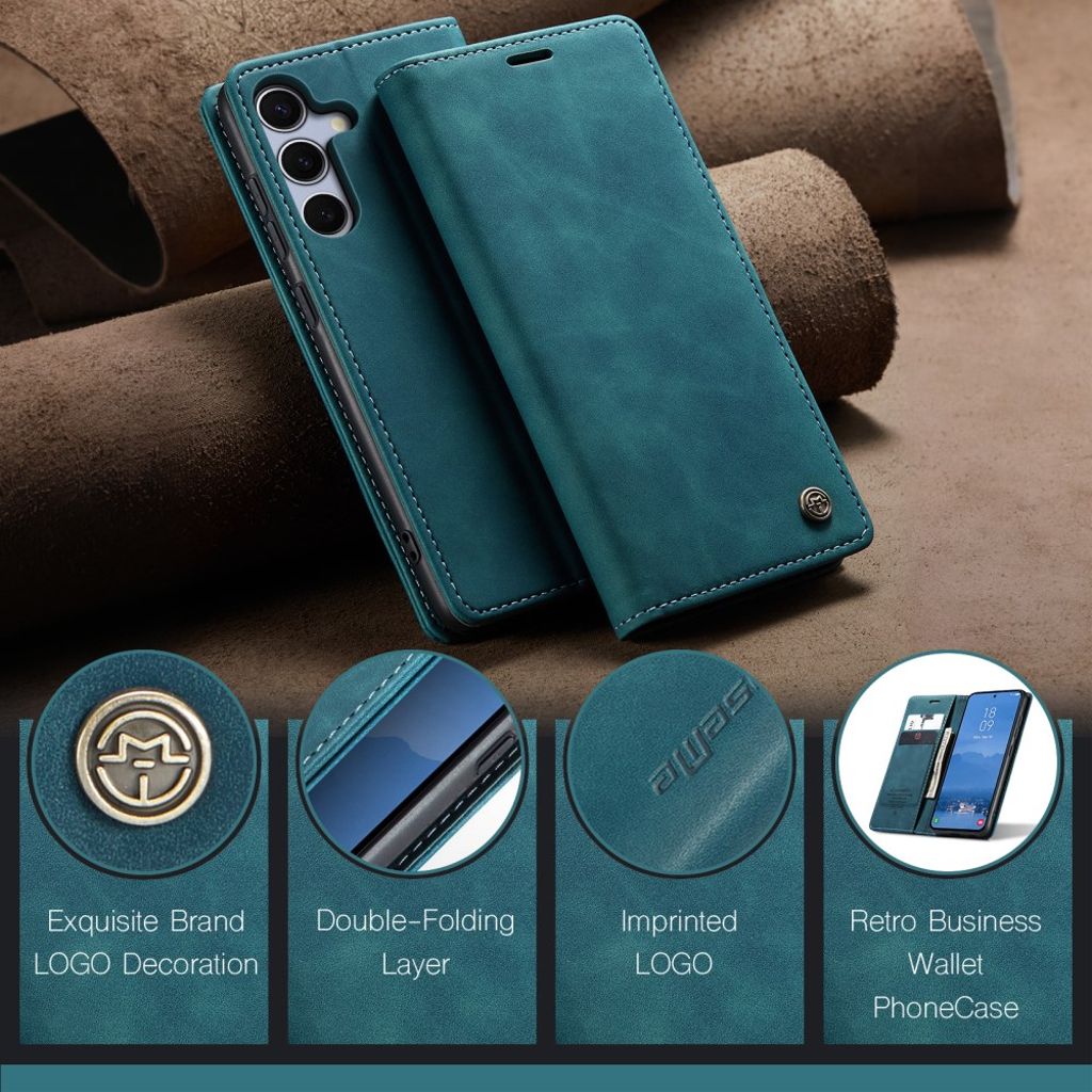 CASEME Samsung Galaxy S25 FE Plånboksfodral med Kortfack - Blå
