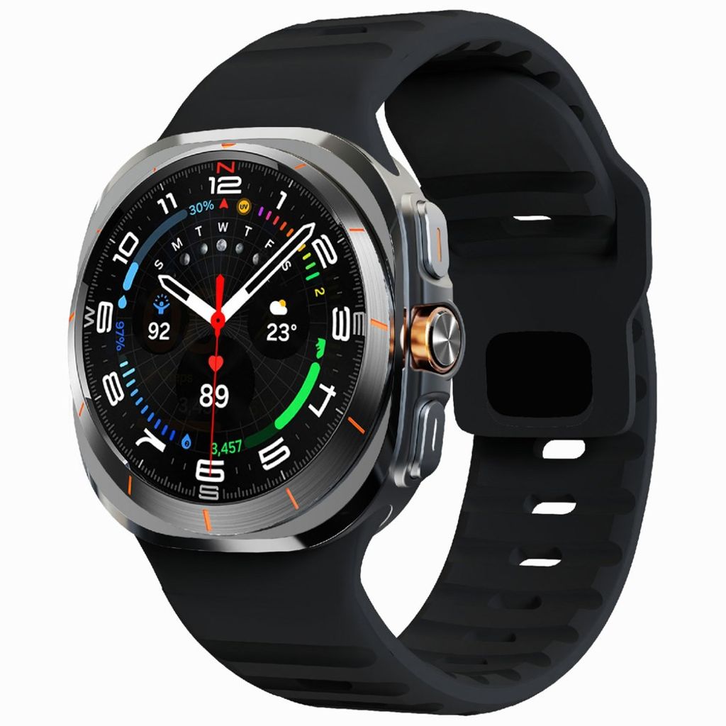 Samsung Galaxy Watch Ultra 47mm Urrem Silikone – Sort