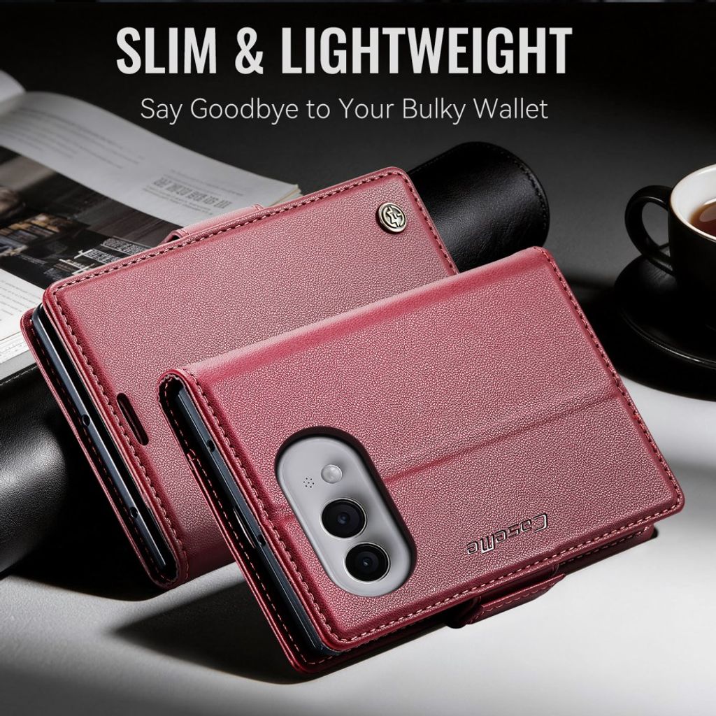 CASEME iPhone Duo Lompakkokotelo RFID-suojauksella - Punainen