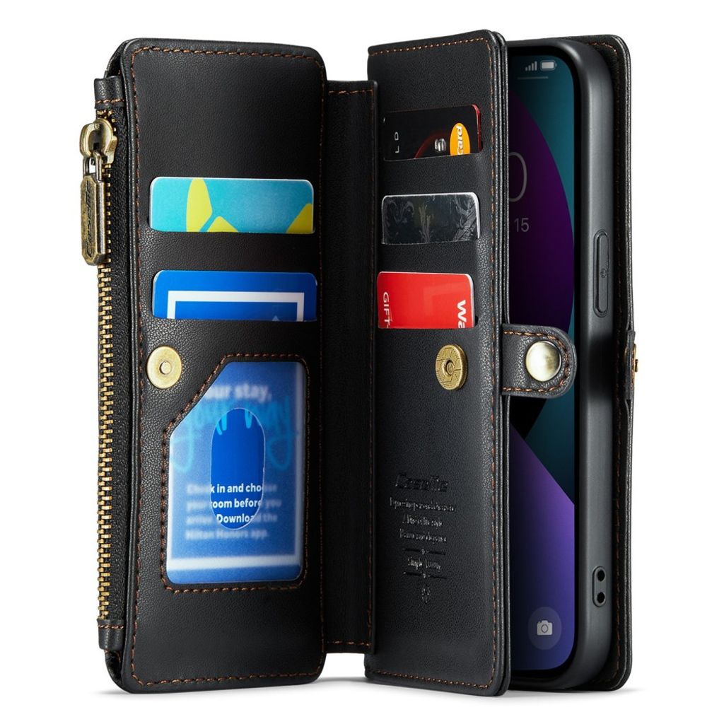 iPhone 13 Wallet Cover Card Slots - Black