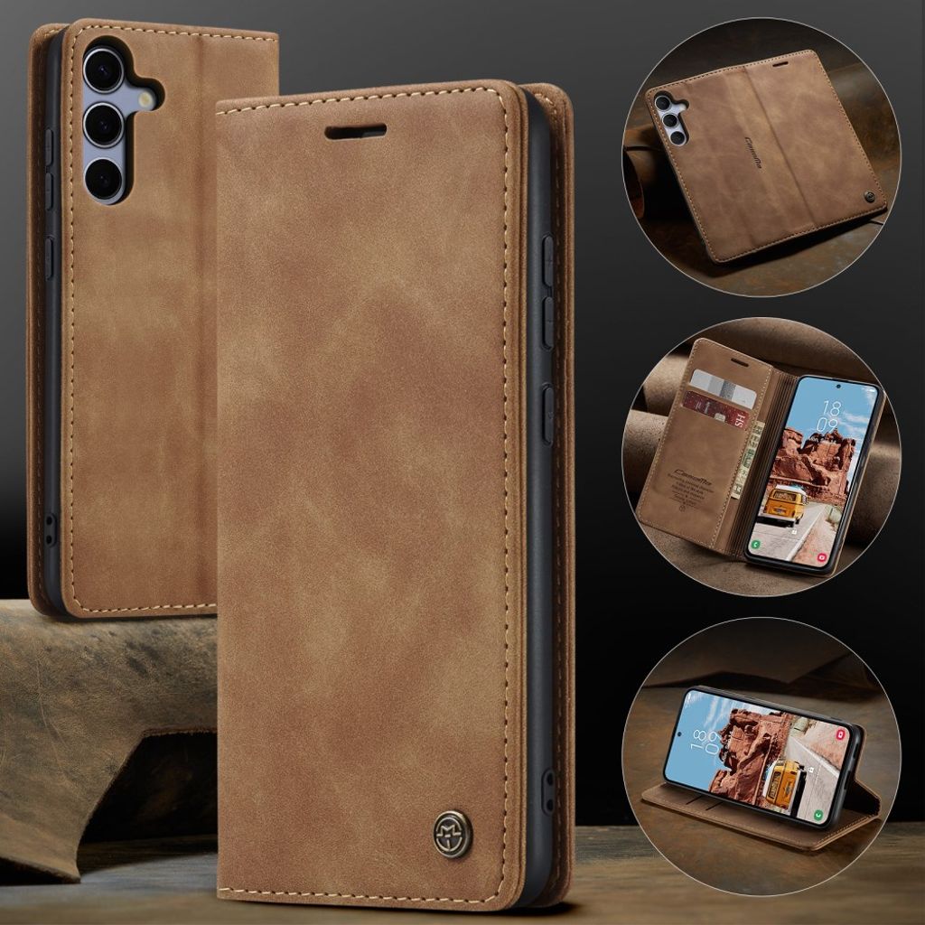 CASEME Samsung Galaxy S25 FE Plånboksfodral med Kortfack - Brun