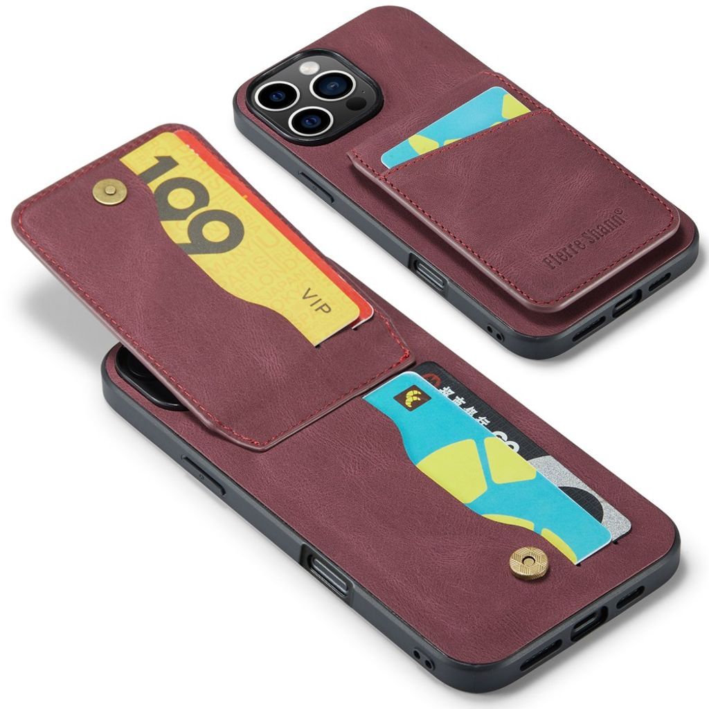 FIERRE SHANN iPhone 16 Pro Deksel med Kortspor - Rød