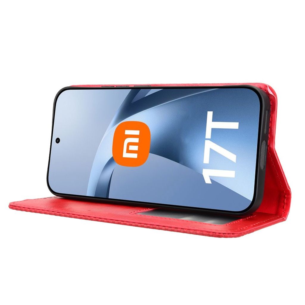 Xiaomi 17T Lompakkokotelo PU nahka - Punainen