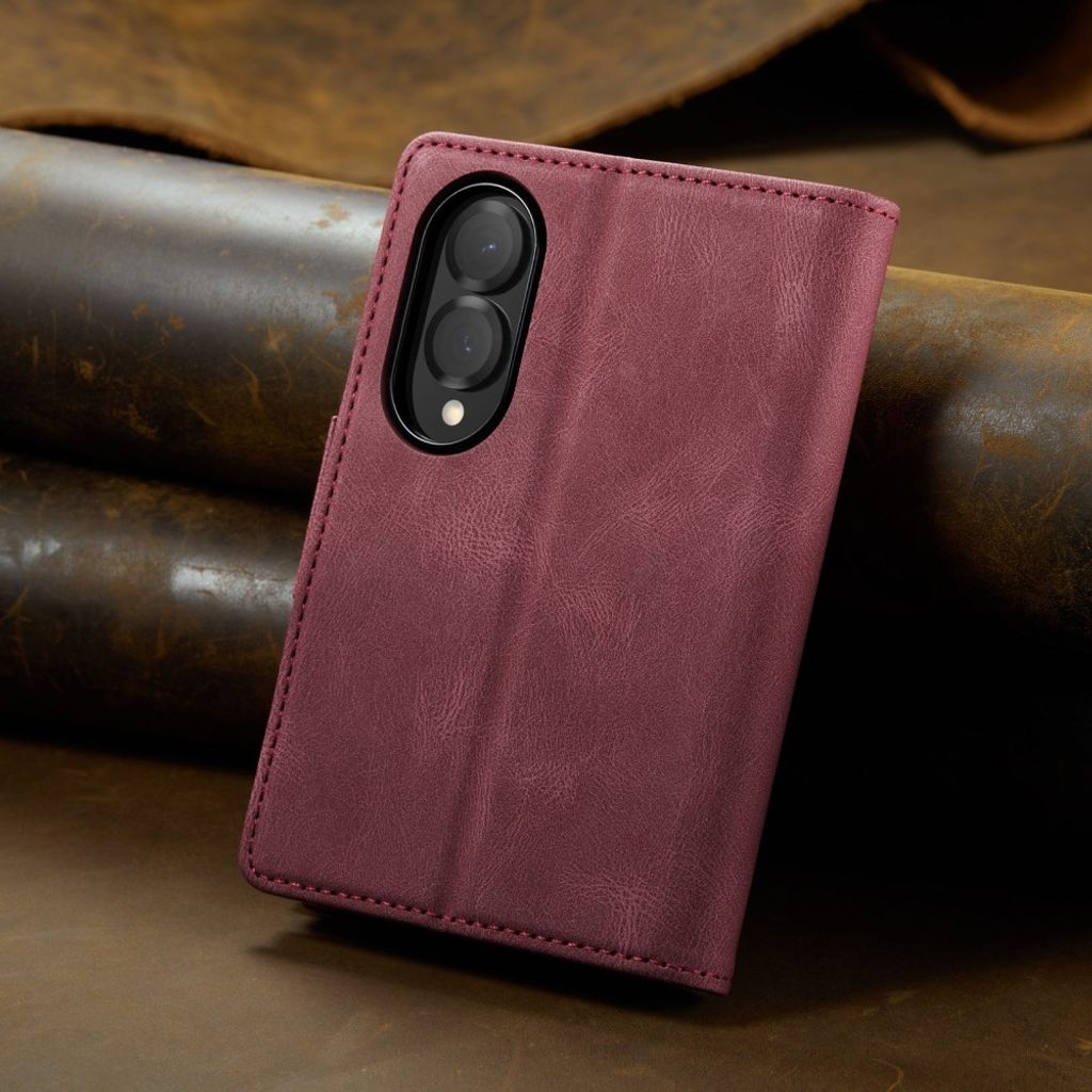 AUTSPACE Samsung Galaxy Z Fold8 Flip Cover i PU-læder med RFID-blokering - Rød