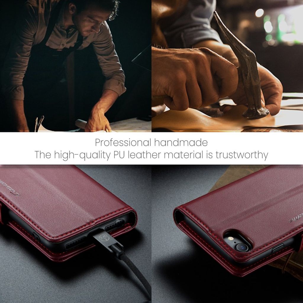 CASEME iPhone 6/6s/7/8/SE 2020/2022 Etui med Kortplads - Rød