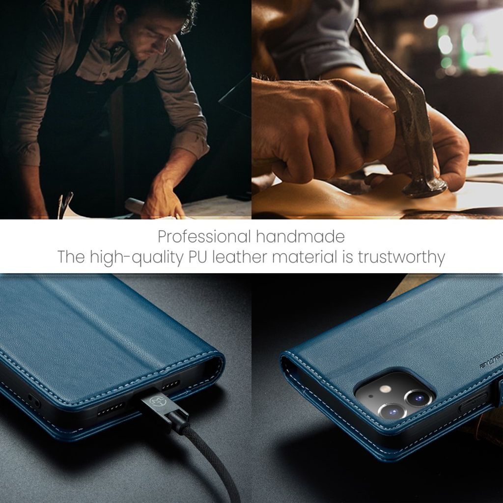 CASEME iPhone 12 Mini Wallet Cover with Stand - Blue