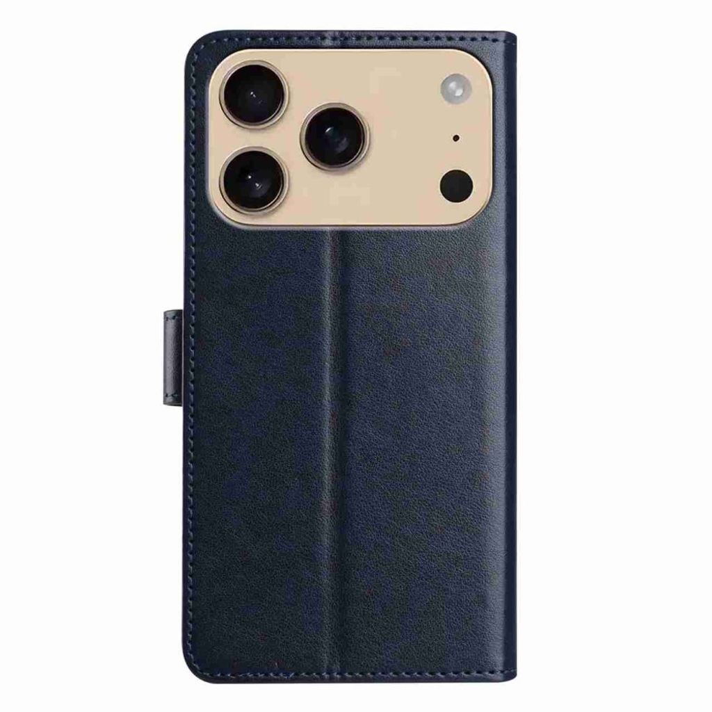iPhone 18 Pro/17 Pro Flip Cover i PU læder - Mørkeblå