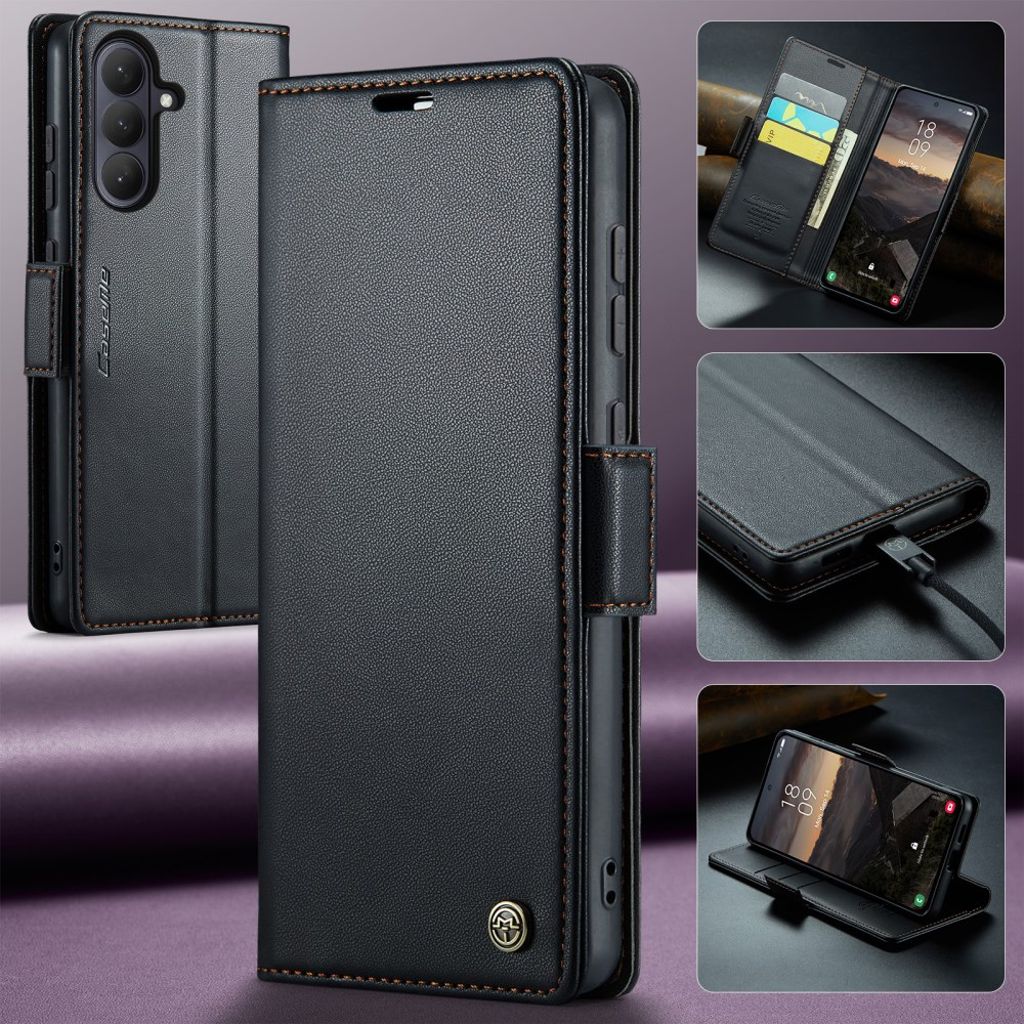 CASEME Samsung Galaxy S26 Plus Lommeboketui RFID-blokkerende Stativ - Svart