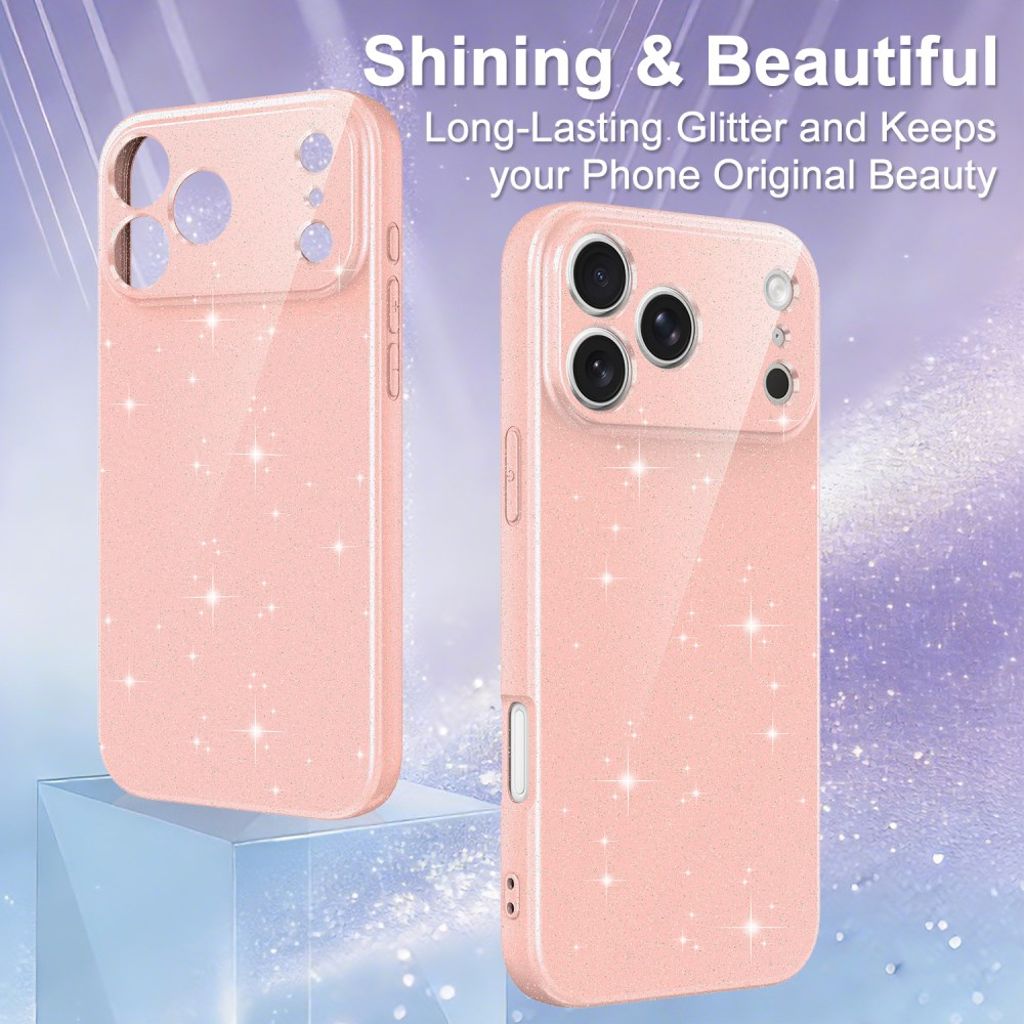 iPhone 17 Pro Max MagSafe Kimaltava Kuori – Vaaleanpunainen