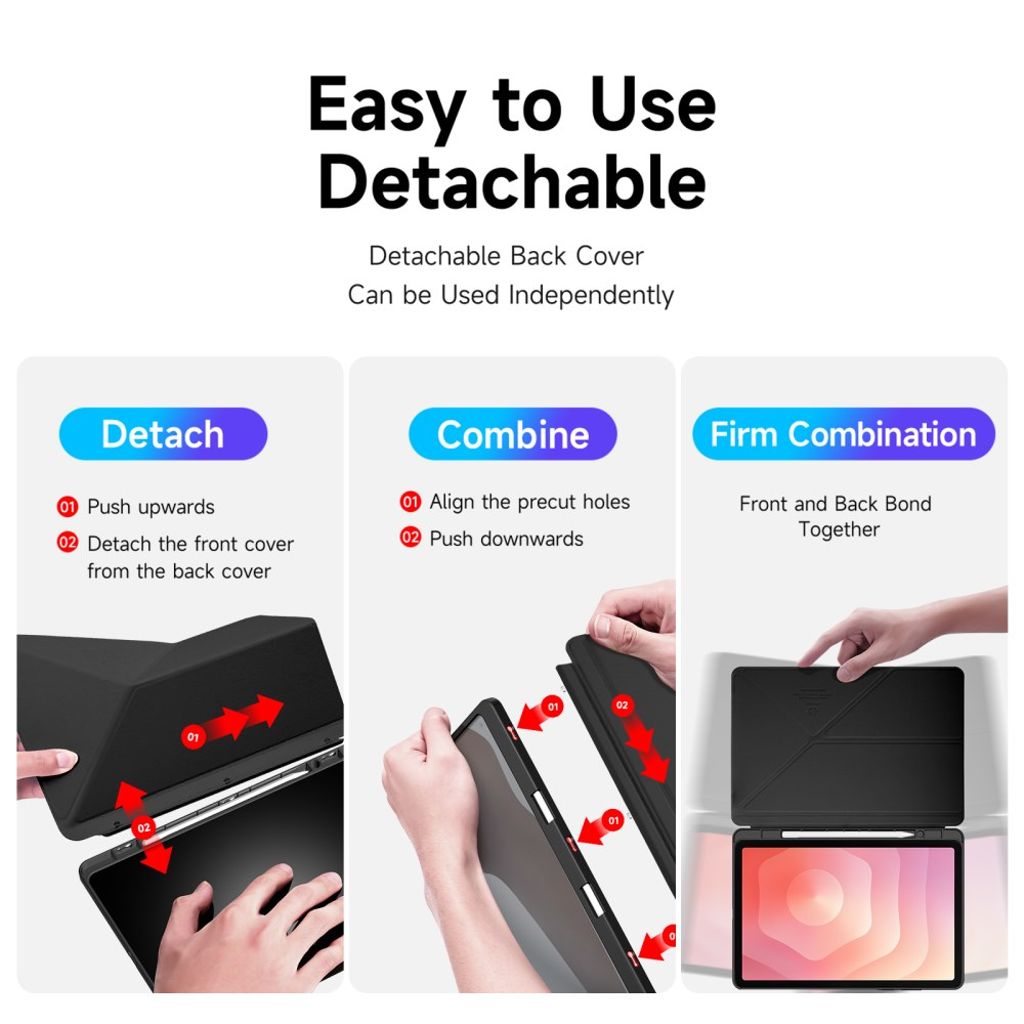 DUX DUCIS Samsung Galaxy Tab S11 kotelo origami-jalusta - musta