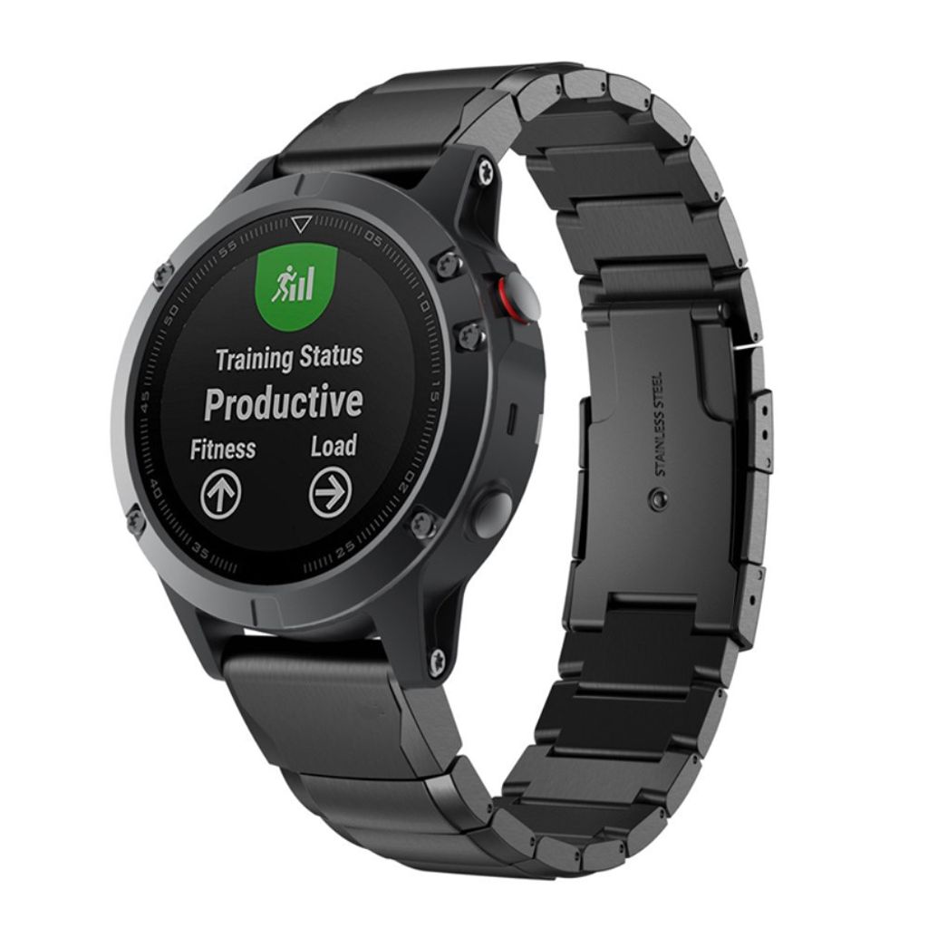 Garmin Fenix 3 / 3 HR / 5X / 6X Stainless Steel Watch Strap - Black