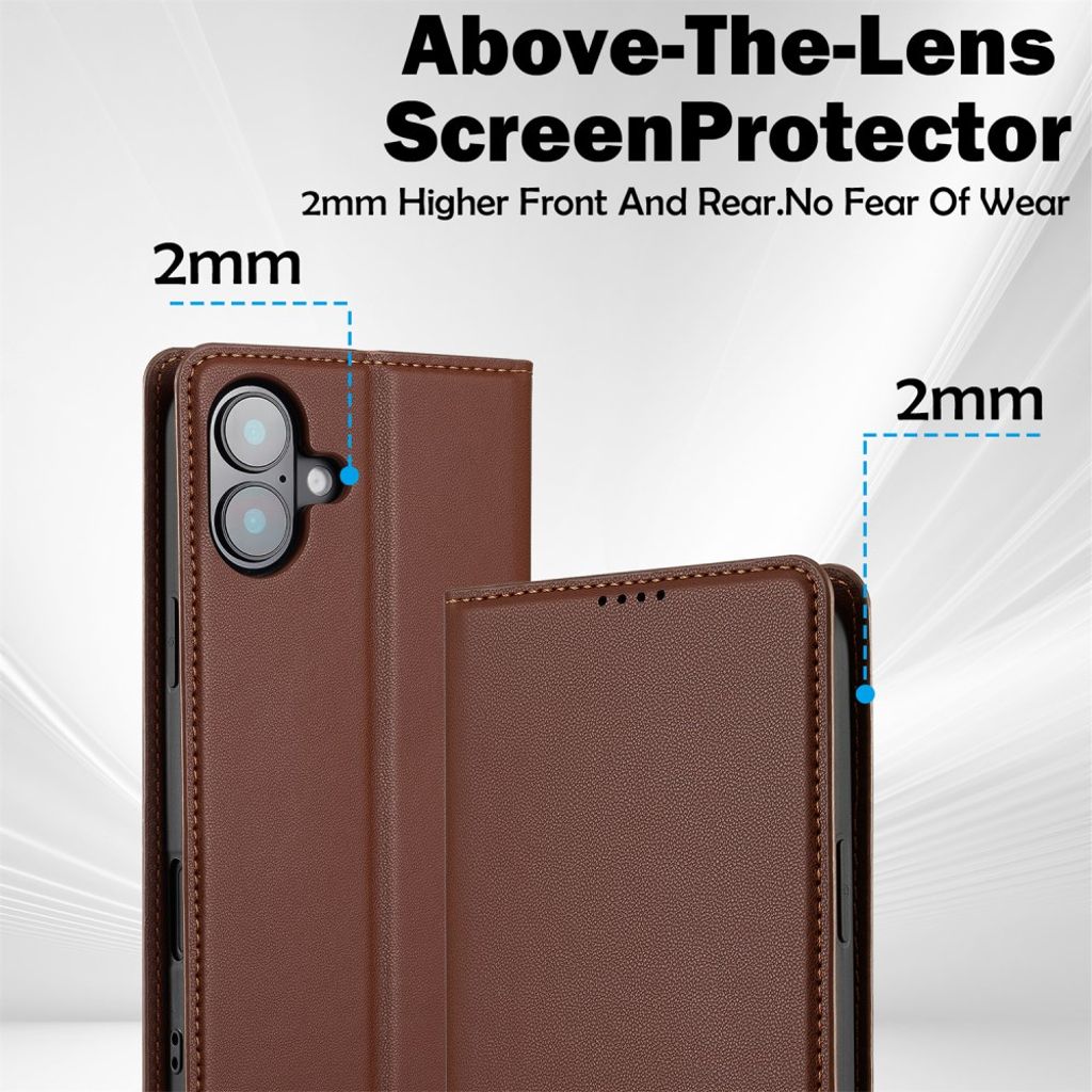 LC.IMEEKE iPhone 17 Wallet Cover - Brown