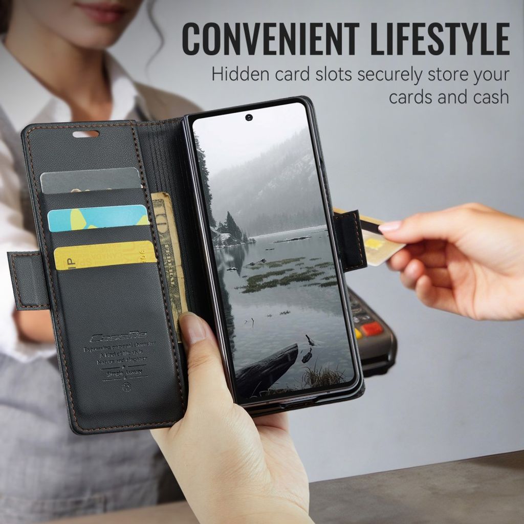 CASEME Samsung Galaxy Z Fold8 Ultra Flip Cover med RFID blokering - Sort