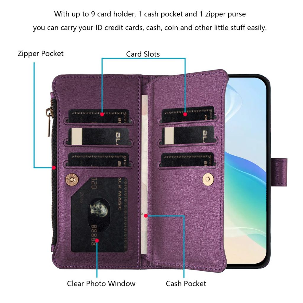 Xiaomi 15T Pro Kotelo 9 Korttipaikka - Violetti