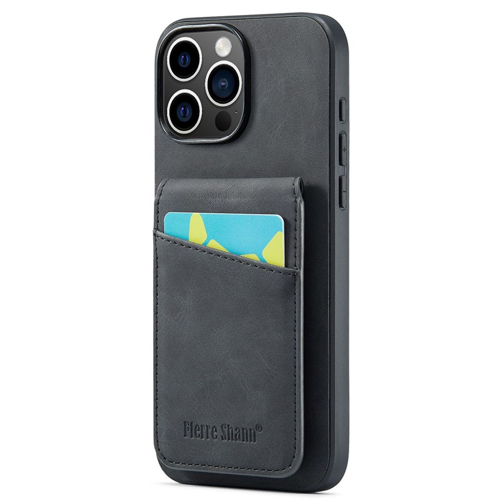 FIERRE SHANN iPhone 16 Pro Deksel med Kortspor - Svart