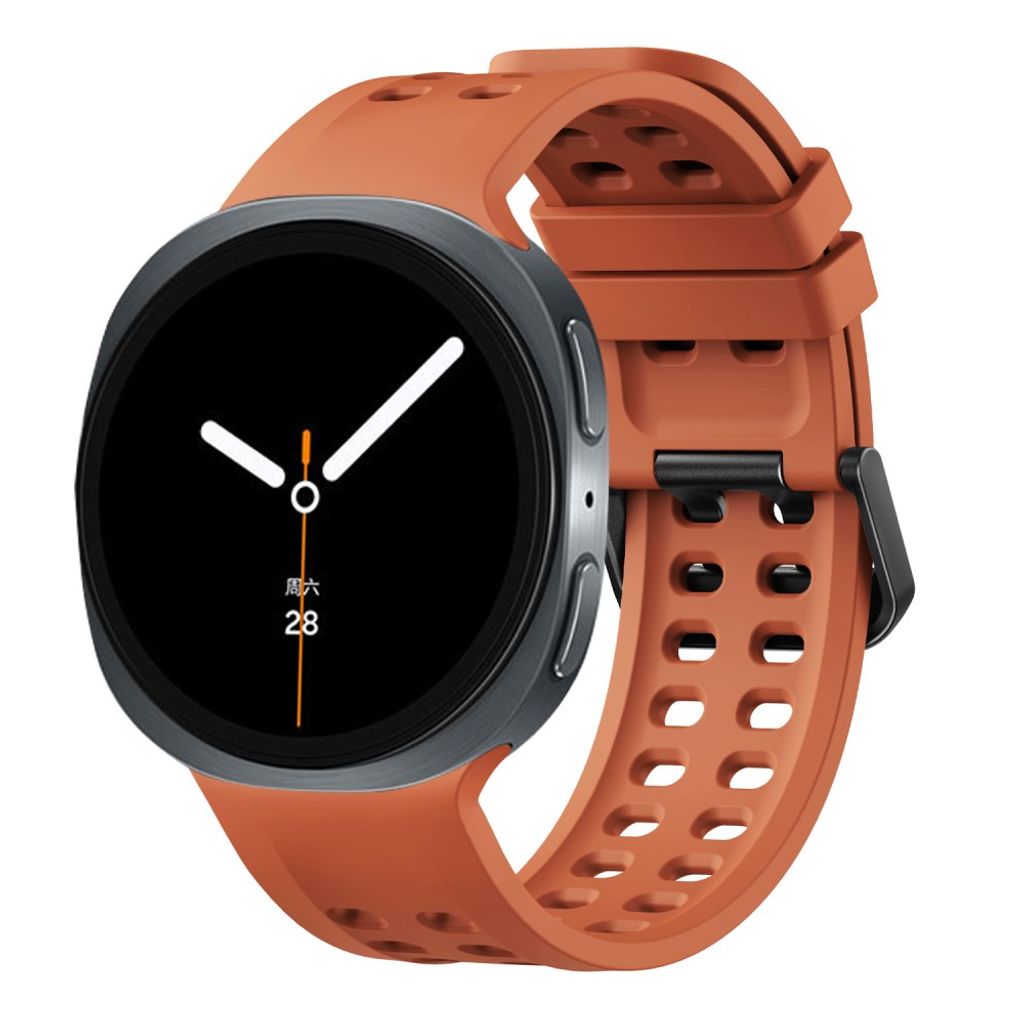Samsung Galaxy Watch9/8/8 Classic silikon klokkerem med dobbel spenne - Brun