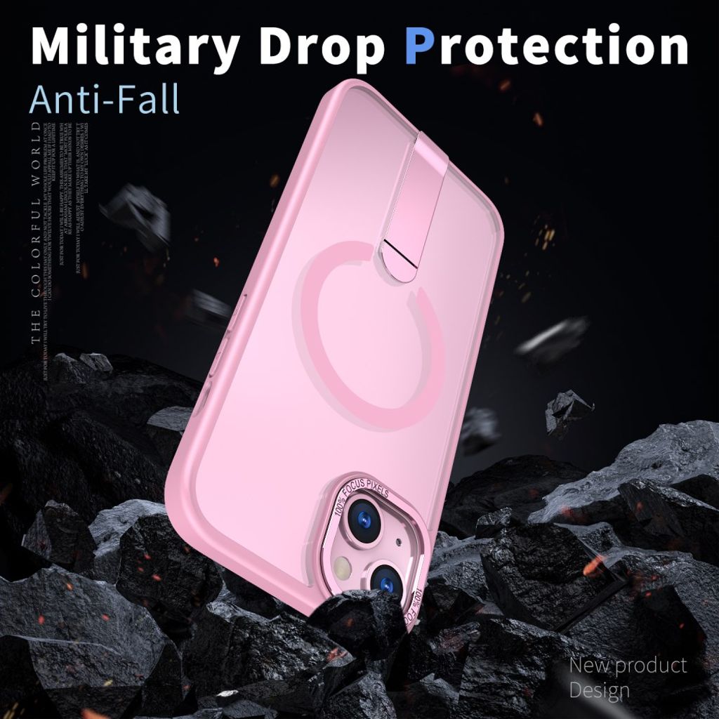 iPhone 14 Plus MagSafe-deksel med stativ – Rosa