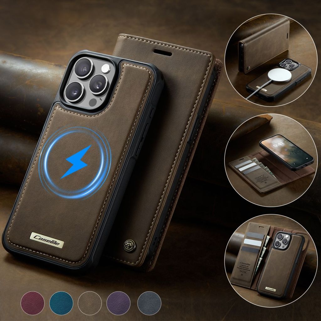 CASEME iPhone 14 Pro Wallet Cover MagSafe RFID Blocking - Brown