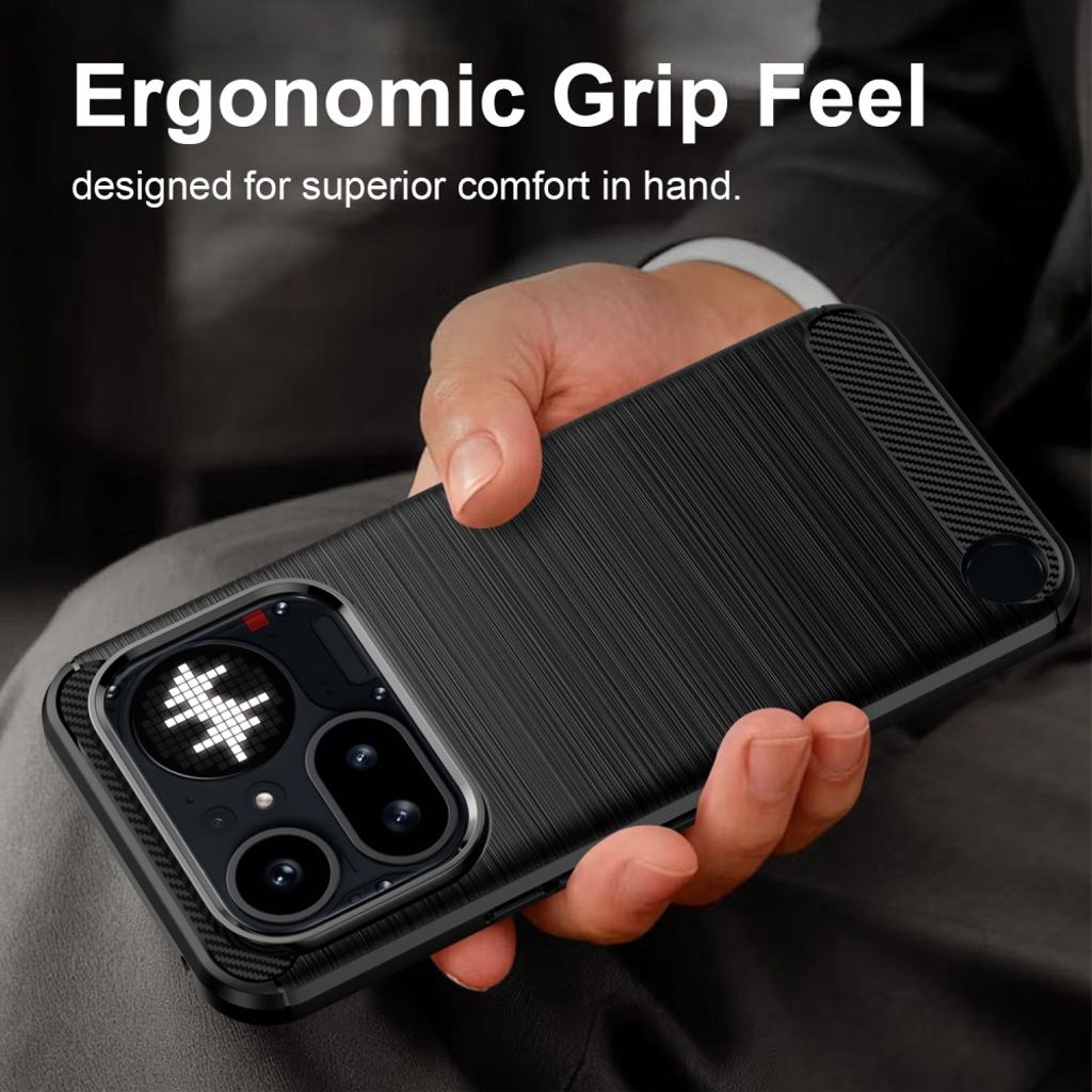 Nothing Phone (4a) Pro Deksel Karbonfibertekstur Børstet - Svart