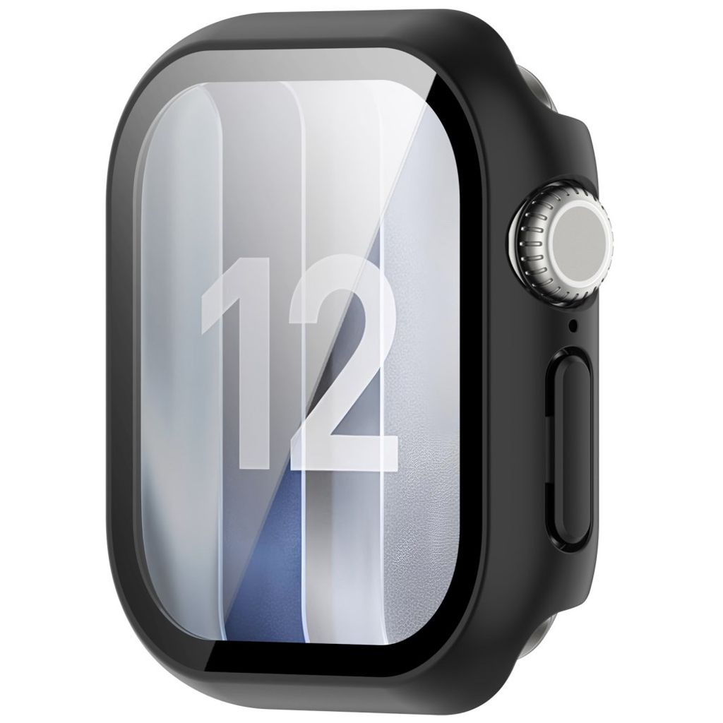 Apple Watch 12 46mm Cover med skærmbeskyttelse i hærdet glas - Sort