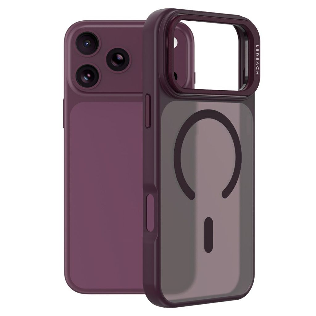 LEREACH iPhone 18 Pro Max/17 Pro Max MagSafe Kuori jalustalla - Cherry Red