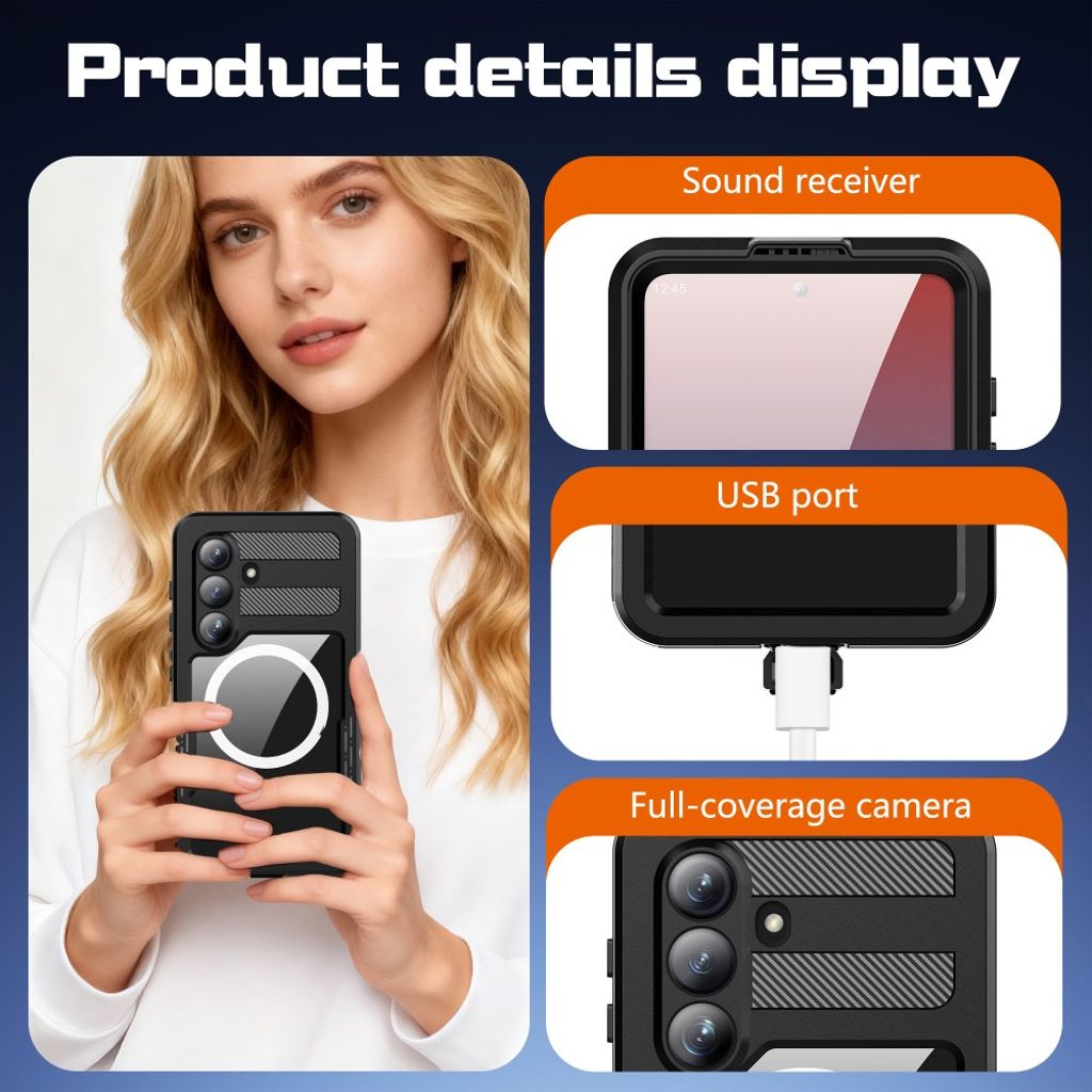 REDPEPPER Samsung Galaxy S26 Plus MagSafe-deksel - Gjennomsiktig/Svart