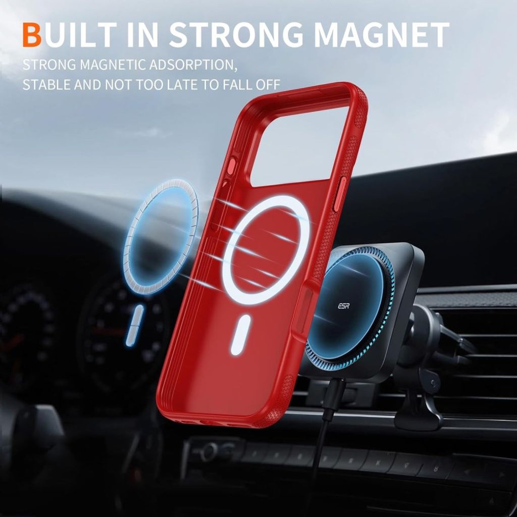 MagSafe-kompatibelt deksel til iPhone 18 Pro Max/17 Pro Max – rødt